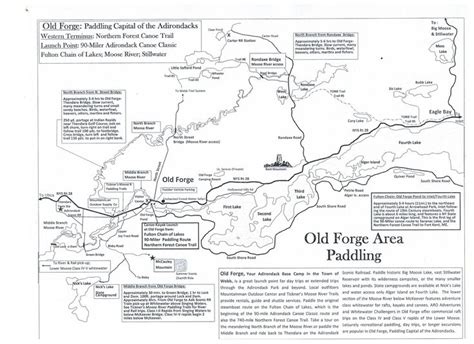 Old Forge NY Area Paddling Map | Map brochures, Adventure, Map