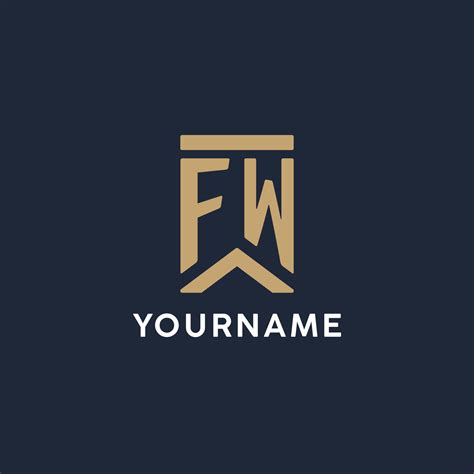 FW initial monogram logo design in a rectangular style with curved sides 12907745 Vector Art at ...