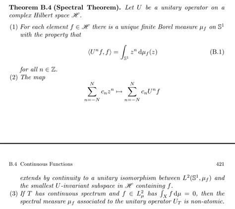 functional analysis - Spectral Theorem for Unitary Operator ...