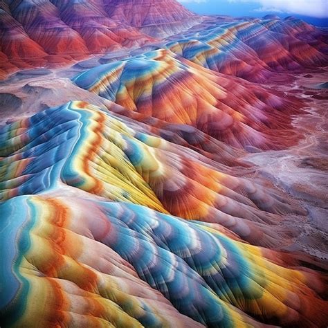 Premium AI Image | Amazing scenery of Rainbow mountain