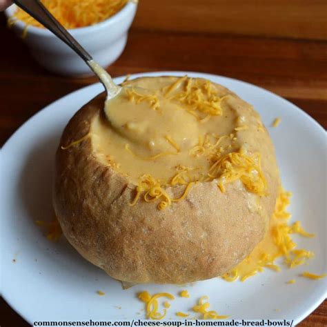 Cheese Soup in Homemade Bread Bowls - Warm and Tasty Comfort Food