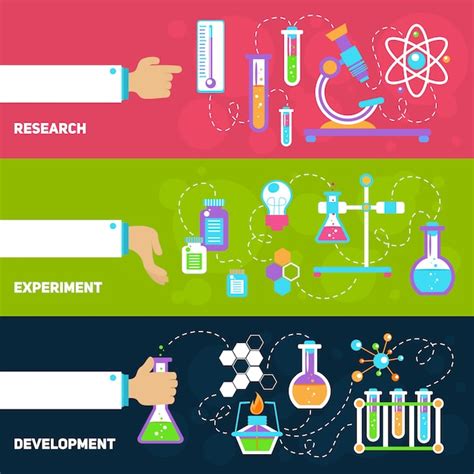 Chemistry design banners with elements composition | Free Vector