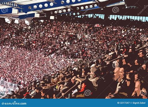 Crowd In Stadium Grandstand Cartoon Vector | CartoonDealer.com #65654591