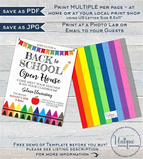 School Open House Invitation Template Elegant Back to School Open House Invitation Meet Your ...