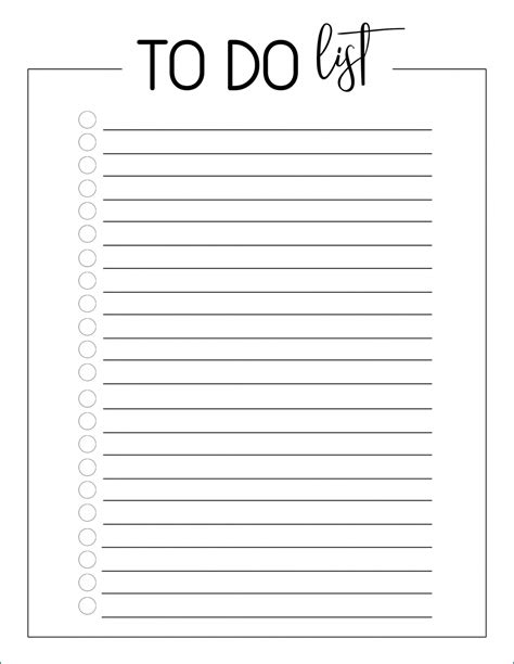 》Free Printable To Do List Template