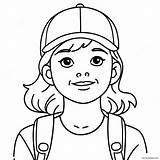 Adventurous Tomboy In A Cap Coloring Page 68135 53928 sketch template