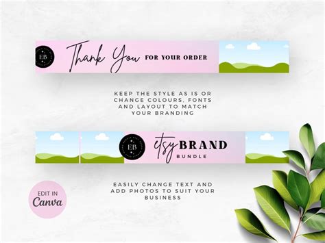 Etsy Order Receipt Banner Editable Canva Template (Instant Download) - Etsy