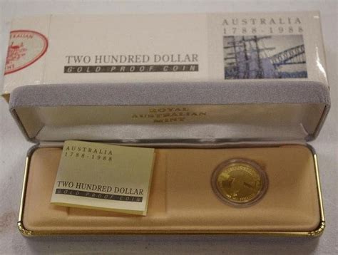 1988 Australia $200 Gold Proof Coin in Box - Coins - Numismatics ...