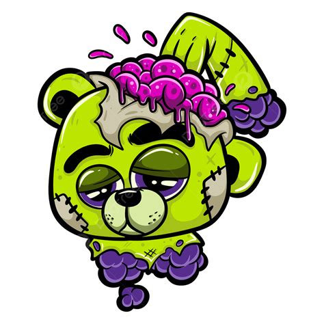 Zombie Bear White Transparent, Zombie Bear Cartoon, Art, Illustration ...