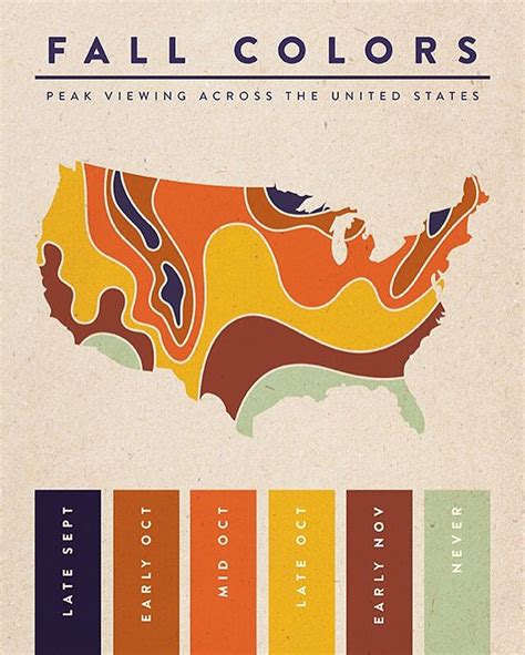 Peak viewing times for fall colors across the U.S. - Vivid Maps