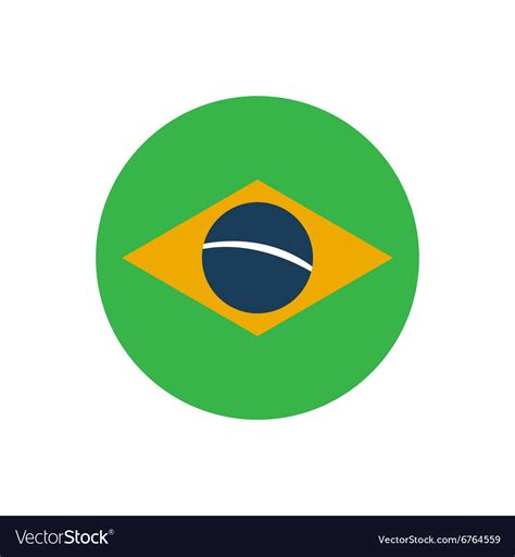 Flat icon on white background brazilian flag Vector Image