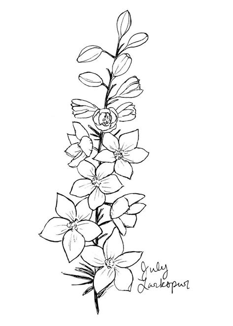 Larkspur Flower Tattoos, Birth Flower Tattoos, Baby Tattoos, Cute Tattoos, Larkspur Flower ...