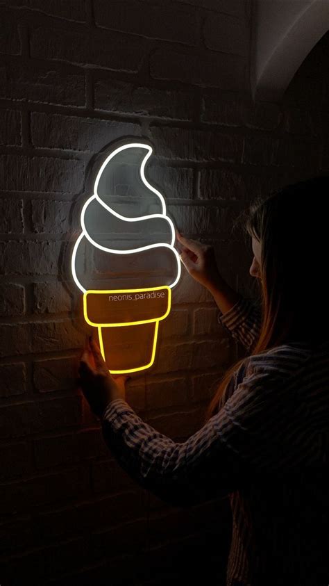 Ice Cream Neon Sign, Food Neon Sign, Ice Cream Led Light, Ice Sign ...