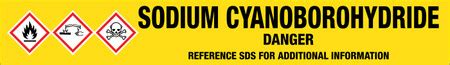 Sodium Cyanoborohydride [CAS# 25895-60-7] - GHS Pipe Marking Label