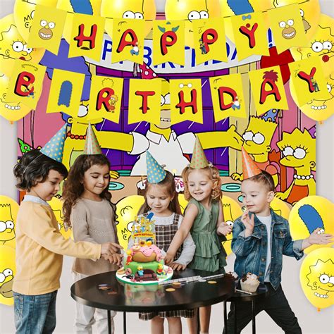 Buy Simpsons Party Supplies , Simpson's Birthday Party Set Includes Happy Birthday Banner ...