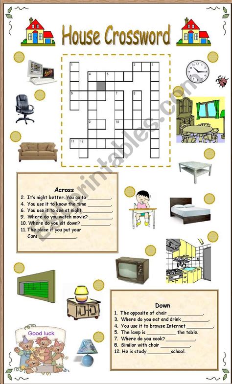 House crossword - ESL worksheet by Ayrin