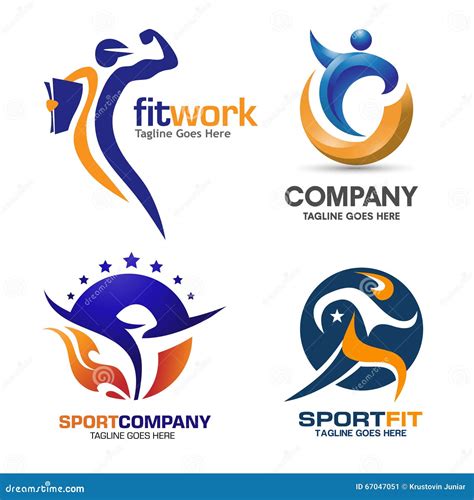 Sport and fitness logo set stock vector. Illustration of power - 67047051