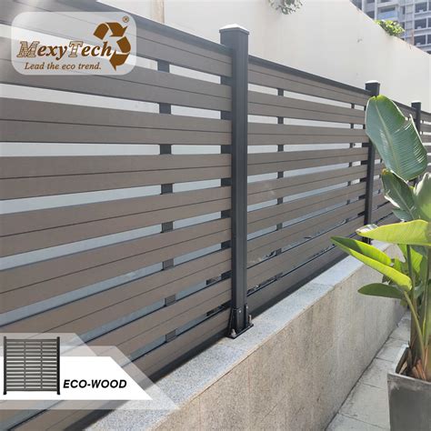 Aluminum Post Design Wood Plastic Composite WPC Fencing Privacy Fence ...