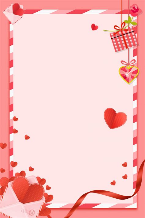 Pink Romantic Border 520 Valentines Day Poster Background Wallpaper Image For Free Download ...