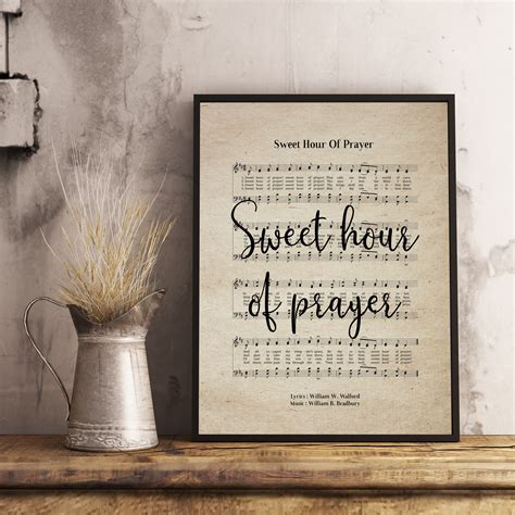 Sweet Hour Of Prayer Vintage Hymn Wall Art Print Biblical | Etsy