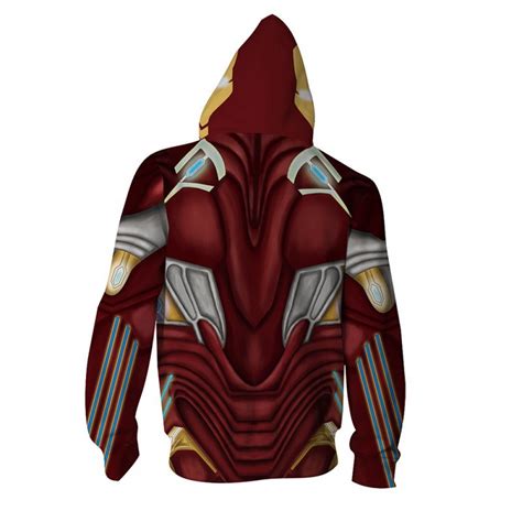 Iron Man Hoodies - Avengers Iron Man Hoodie Zipper Jacket Coat ...