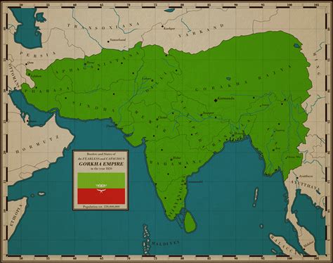 Map of the Borders and Divisions of the Gorkha Empire, circa 1820 : r/eu4