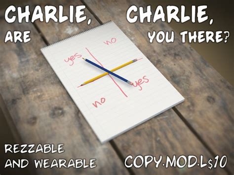 Second Life Marketplace - Do The Charlie Charlie Challenge