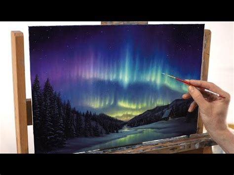 Acrylic/Oil Painting Time-lapse | Aurora Borealis | Northern lights ...