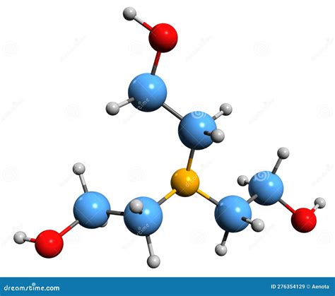 3D Image of Triethanolamine Skeletal Formula Stock Illustration - Illustration of tela, inks ...