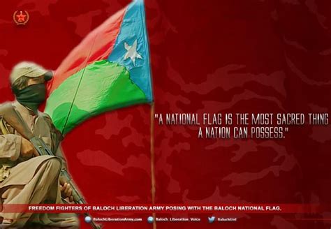 Baloch Liberation Army (BLA) Posing with the Baloch National Flag