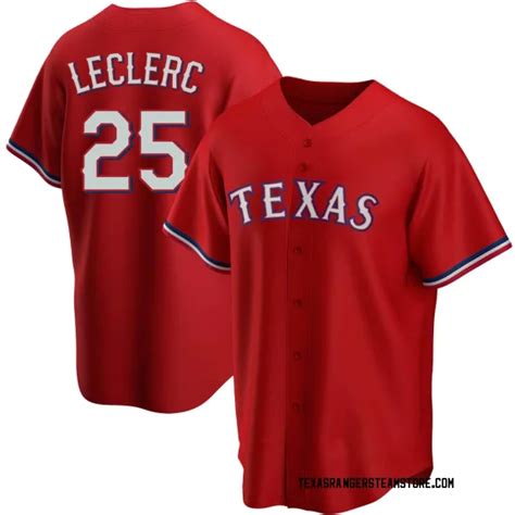 Texas Rangers Jose Leclerc Red Replica Men's Alternate Player Jersey S ...