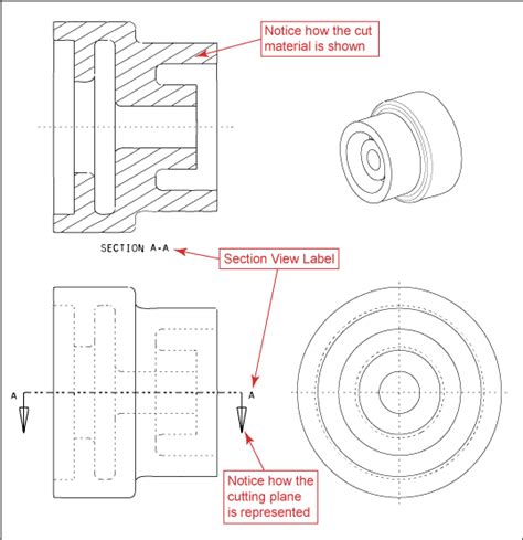 Engineering Drawing Half Section View - Goimages Zone