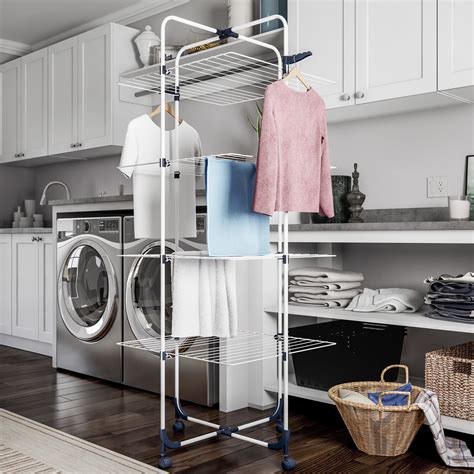 Lavish Home 4-Tier Plastic Clothes Drying Rack, White - Walmart.com