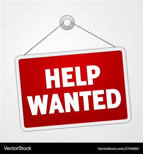 Help wanted sign Royalty Free Vector Image - VectorStock