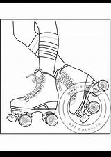 Roller Skates Coloring Page sketch template