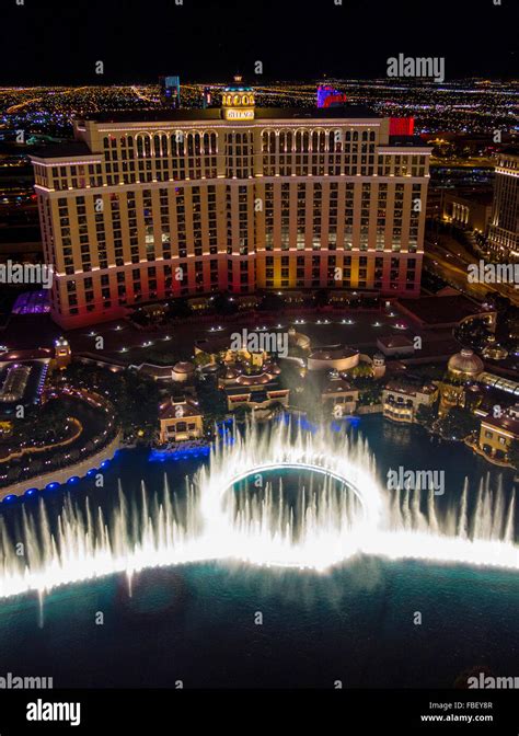 Bellagio Fountains from Eiffel Tower, Las Vegas Stock Photo - Alamy