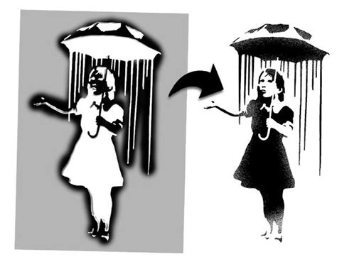 BANKSY Rain Girl STENCIL, Banksy Nola Stencil, Home Wall Decor, Painting, Art Craft, Various ...