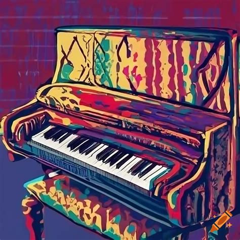 Pop art style piano