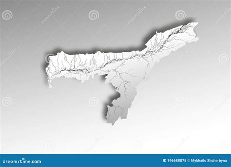 Map of Assam with Lakes and Rivers Stock Vector - Illustration of icon, haflong: 196688875