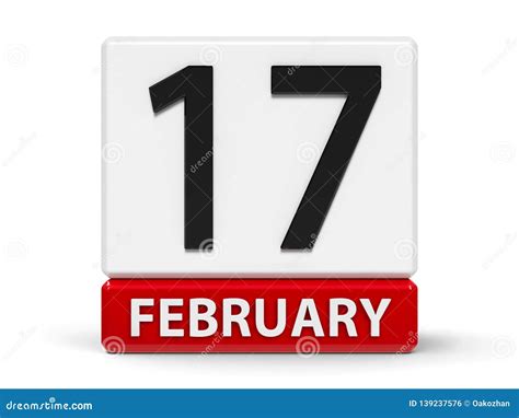 Cubes Calendar 17th February Stock Illustration - Illustration of number, remember: 139237576