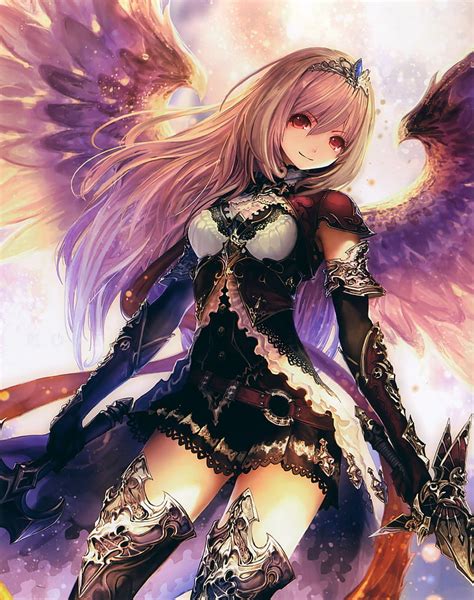 HD wallpaper: anime girl warrior angel wallpaper, Shingeki no Bahamut, Dark Angel Olivia ...
