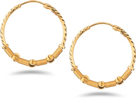 Download 22ct Gold Hoop Earring PNG Image with No Background - PNGkey.com