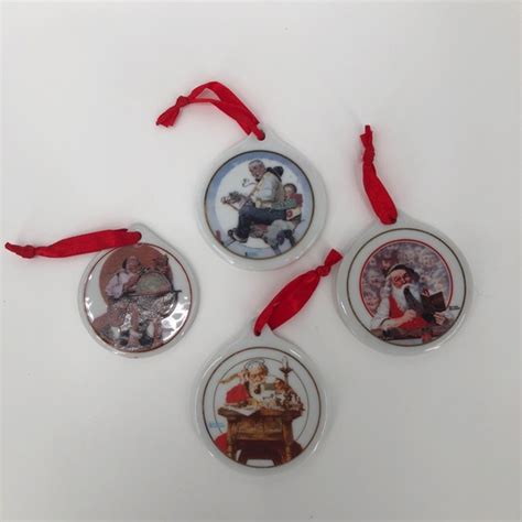 jcpenney | Holiday | Set Of 4 Jc Penney Norman Rockwell Christmas Ornaments 9951998 Ceramic ...