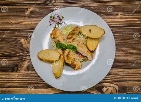 Food on a Plate, on a Wooden Background Stock Photo - Image of wooden ...