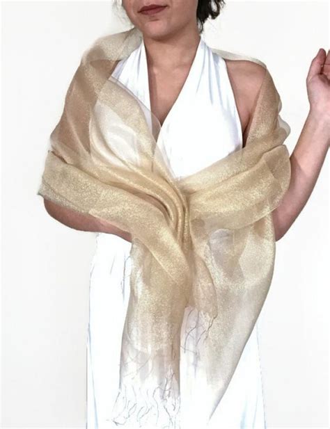 Gold Wedding Silk Shawl, Yellow Bridal Shawl, Gold Pashmina, Bridesmaid Transparent Shawl ...