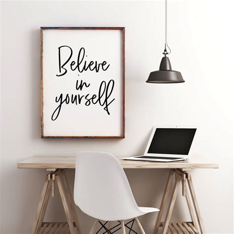 Believe in yourself Printable Typography Poster | Etsy