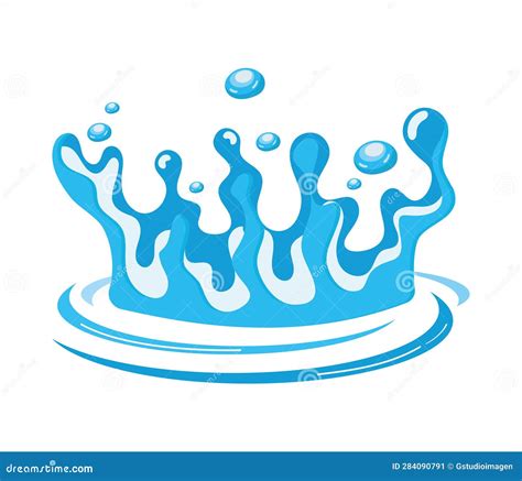 Water splashes blue stock vector. Illustration of fluid - 284090791