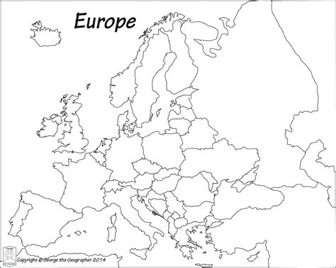 Europe Coloring Map | Free printable world map, Europe map, Europe map ...