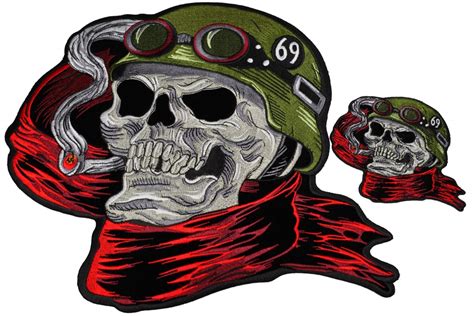 Set of 2 Biker Skull Patches - TheCheapPlace