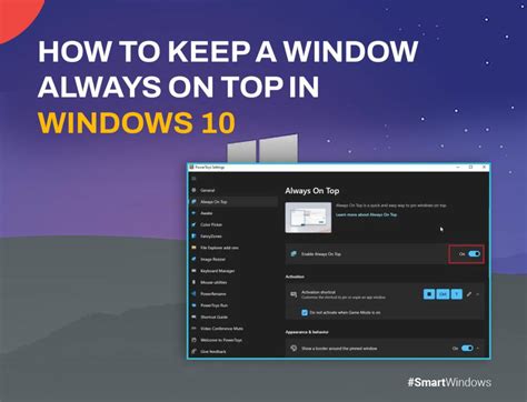 How To Keep A Window Always on Top in Windows 10?